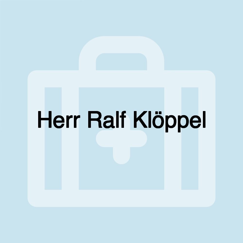 Herr Ralf Klöppel