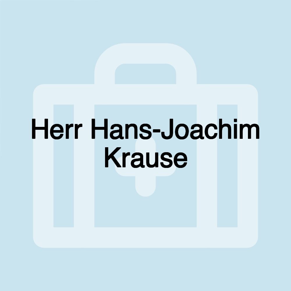 Herr Hans-Joachim Krause