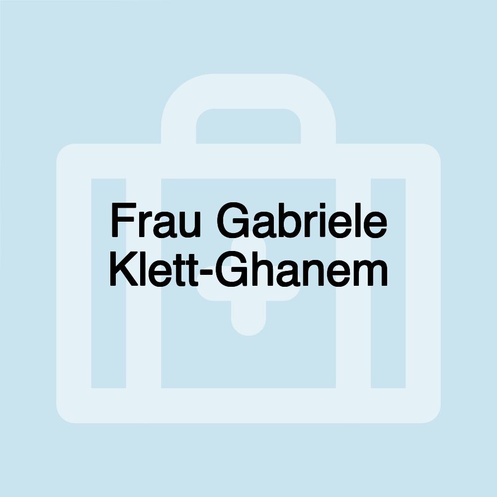 Frau Gabriele Klett-Ghanem