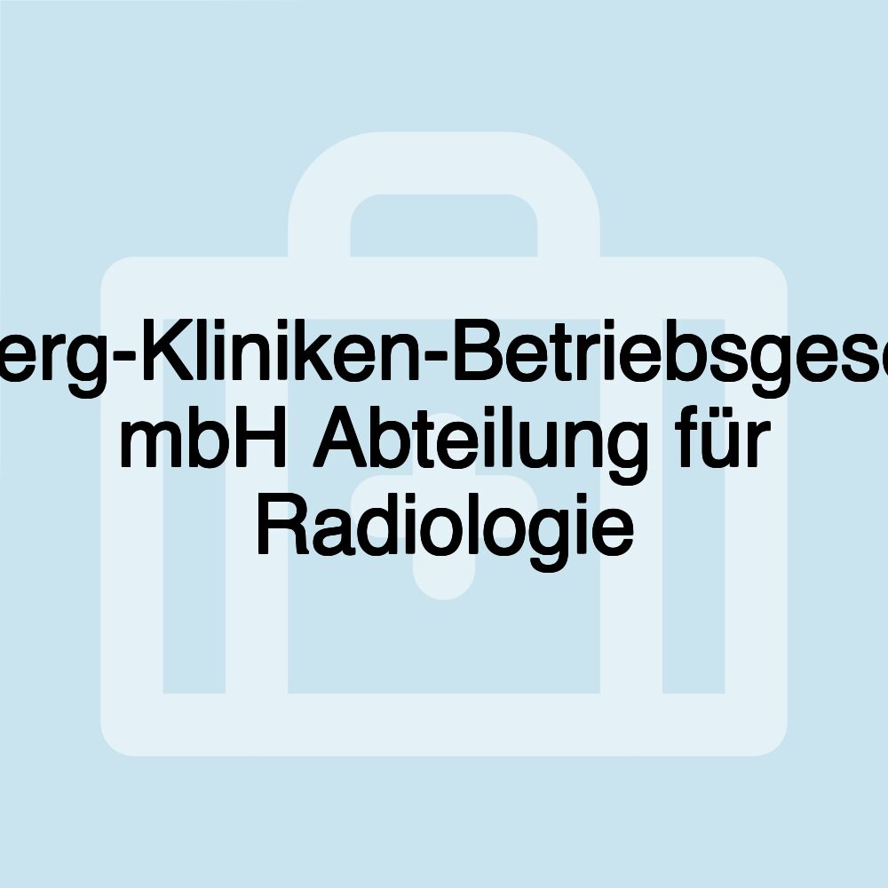 Henneberg-Kliniken-Betriebsgesellschaft mbH Abteilung für Radiologie