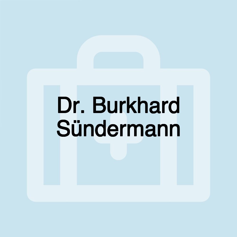 Dr. Burkhard Sündermann