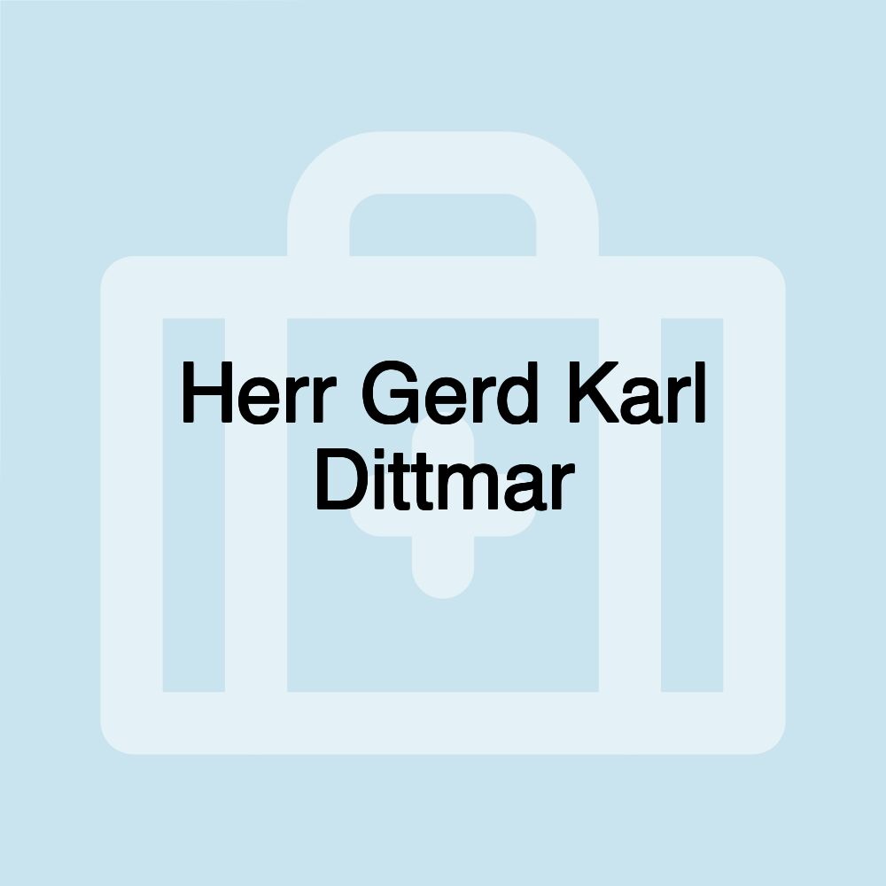 Herr Gerd Karl Dittmar