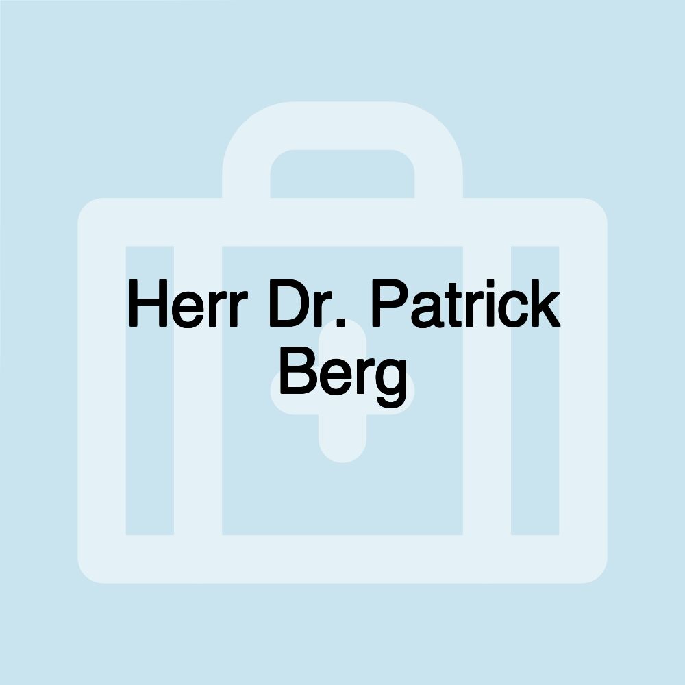 Herr Dr. Patrick Berg