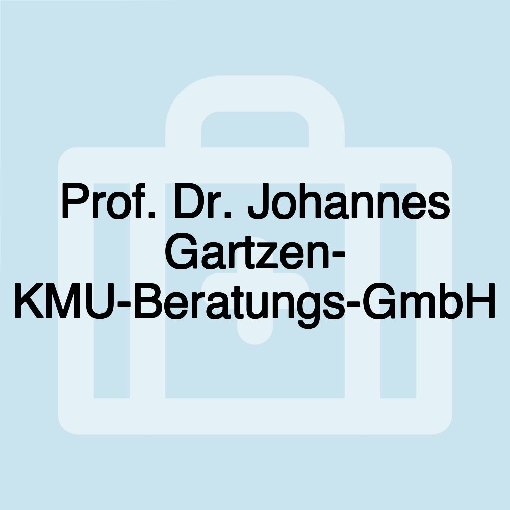 Prof. Dr. Johannes Gartzen- KMU-Beratungs-GmbH