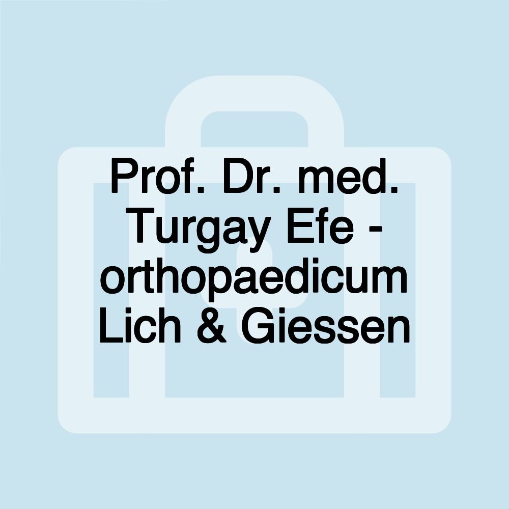 Prof. Dr. med. Turgay Efe - orthopaedicum Lich & Giessen