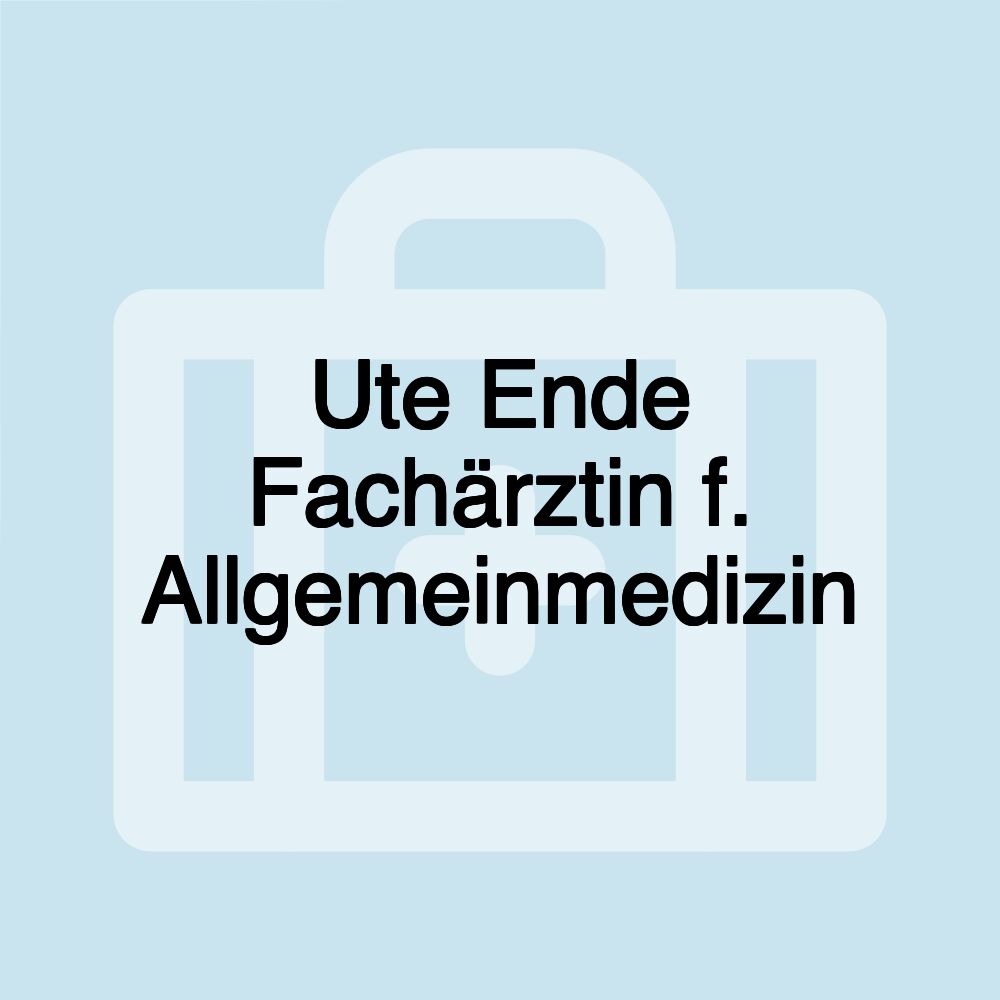 Ute Ende Fachärztin f. Allgemeinmedizin