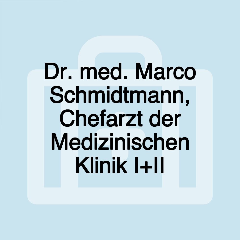 Dr. med. Marco Schmidtmann, Chefarzt der Medizinischen Klinik I+II