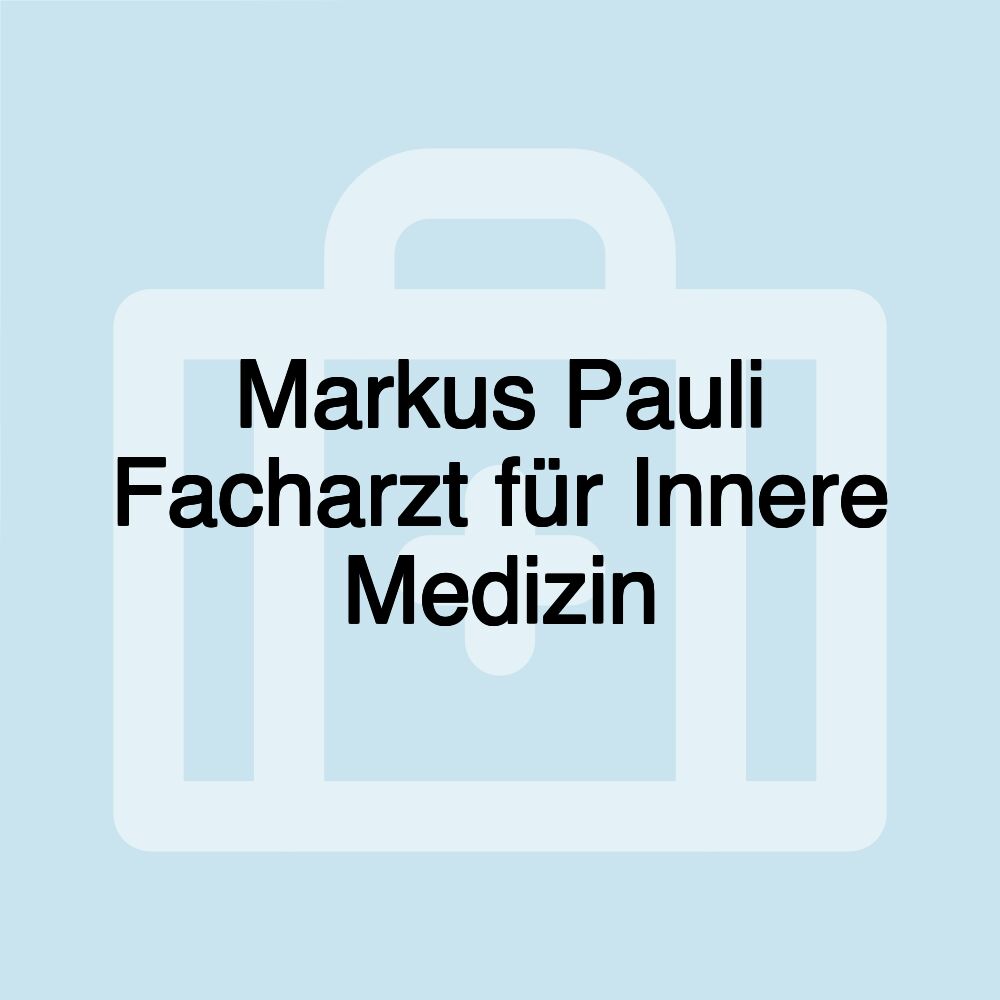 Markus Pauli Facharzt für Innere Medizin