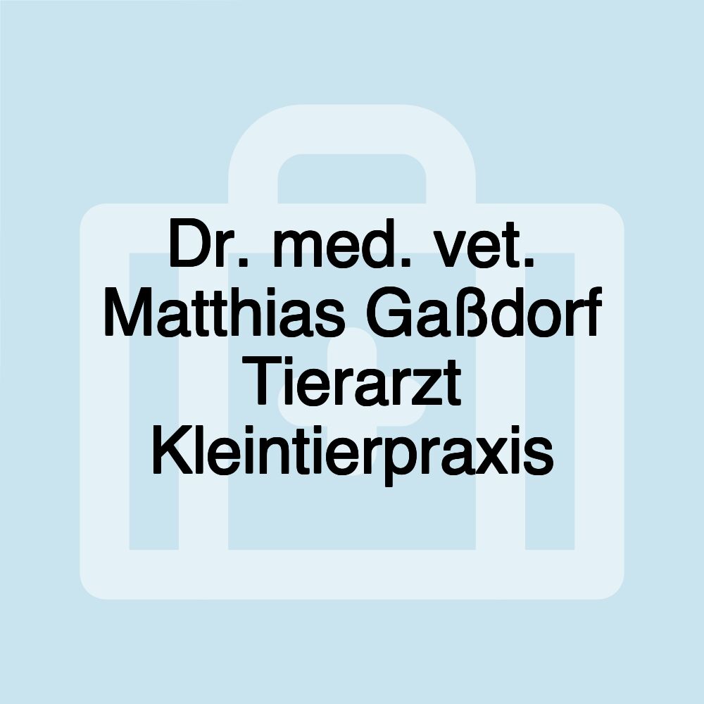 Dr. med. vet. Matthias Gaßdorf Tierarzt Kleintierpraxis