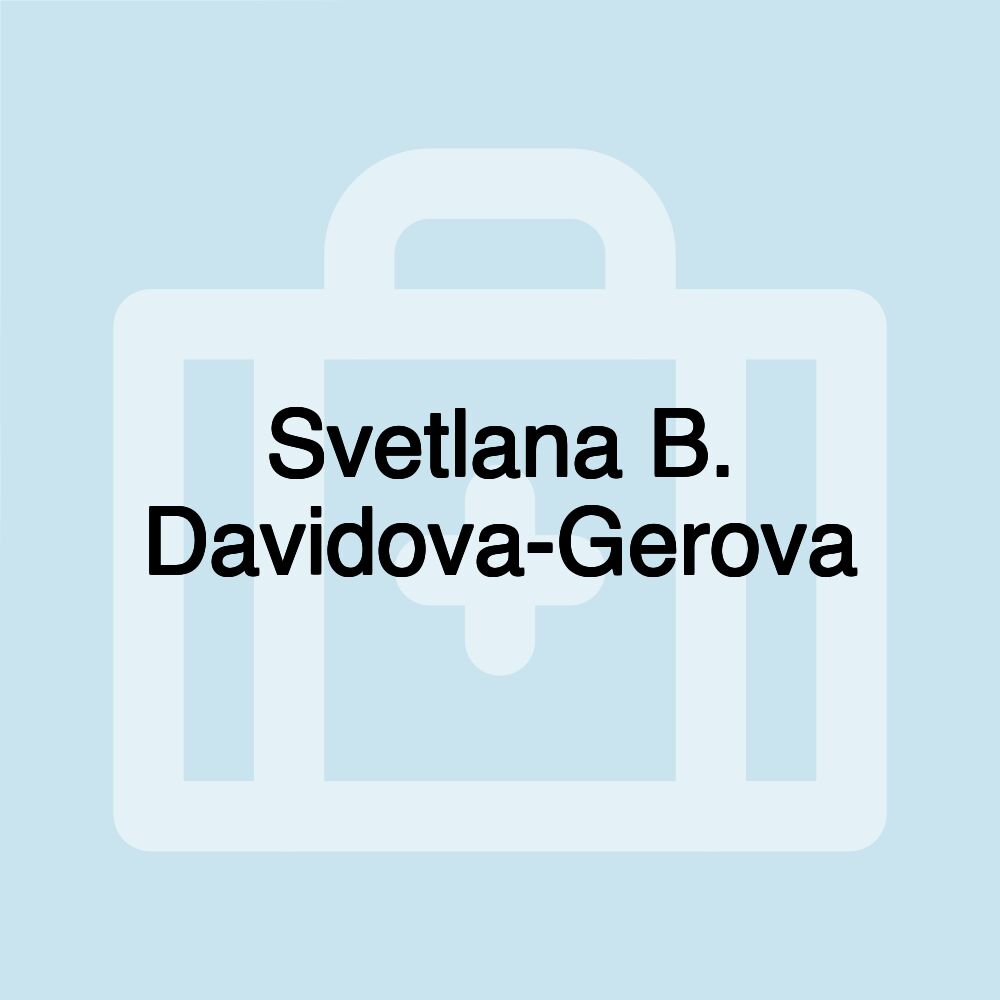 Svetlana B. Davidova-Gerova