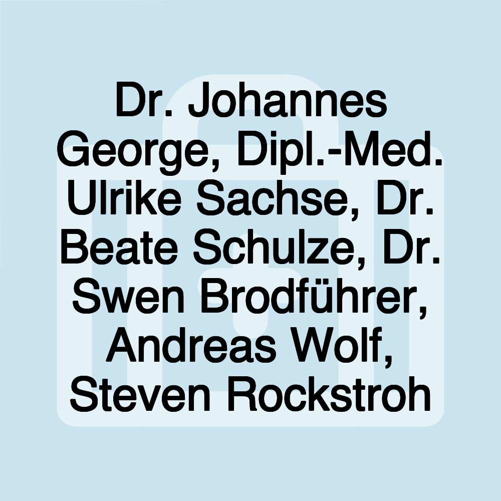 Dr. Johannes George, Dipl.-Med. Ulrike Sachse, Dr. Beate Schulze, Dr. Swen Brodführer, Andreas Wolf, Steven Rockstroh