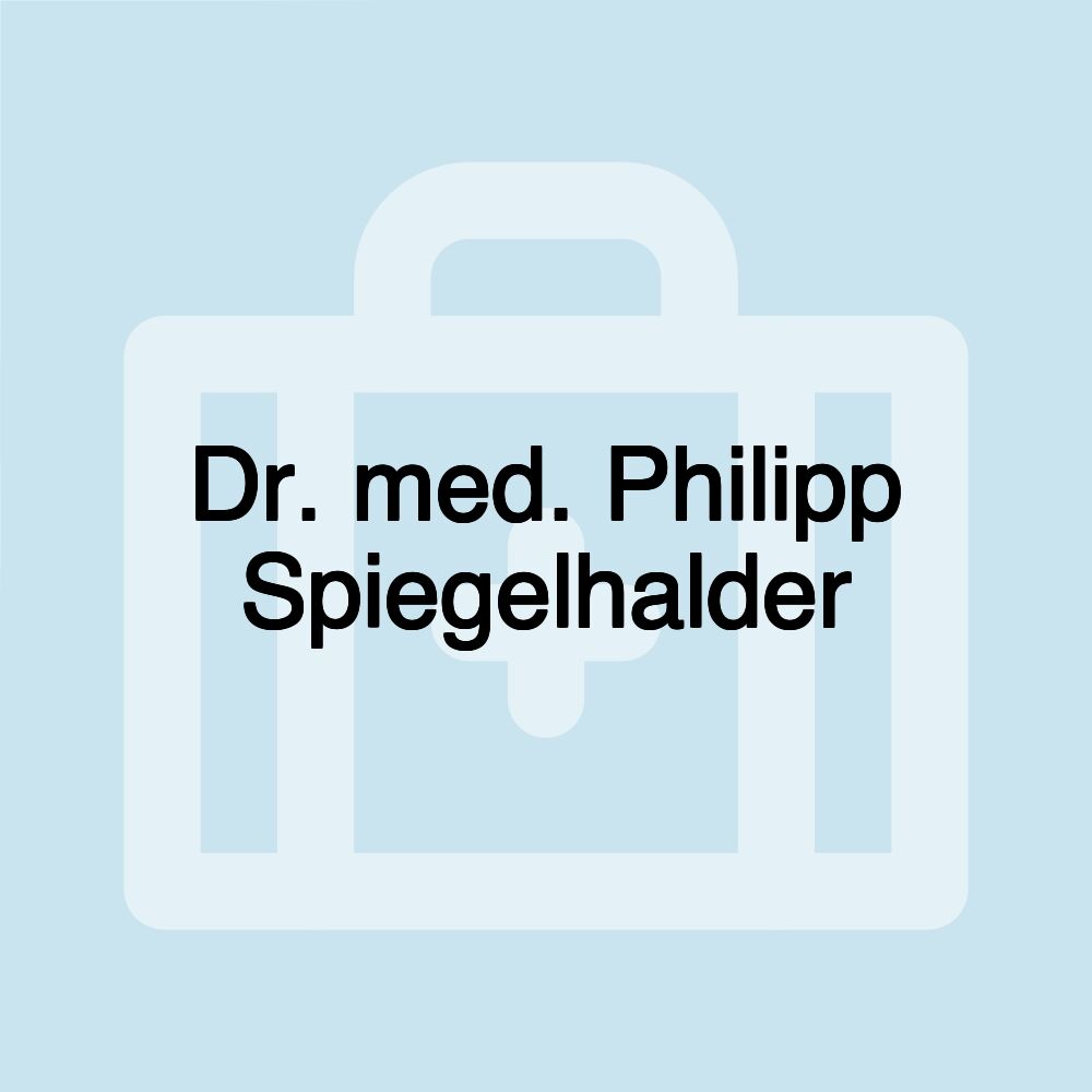 Dr. med. Philipp Spiegelhalder