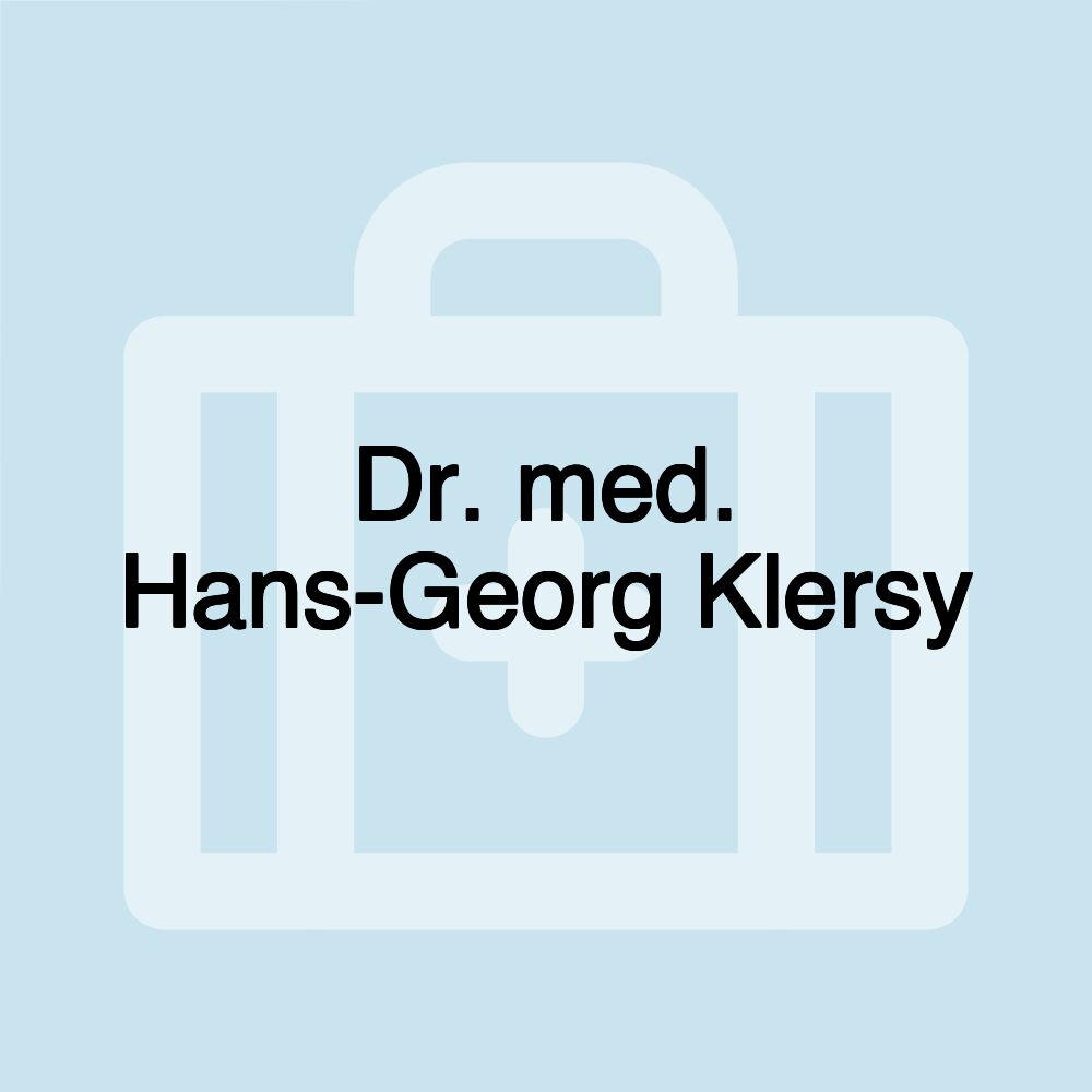 Dr. med. Hans-Georg Klersy