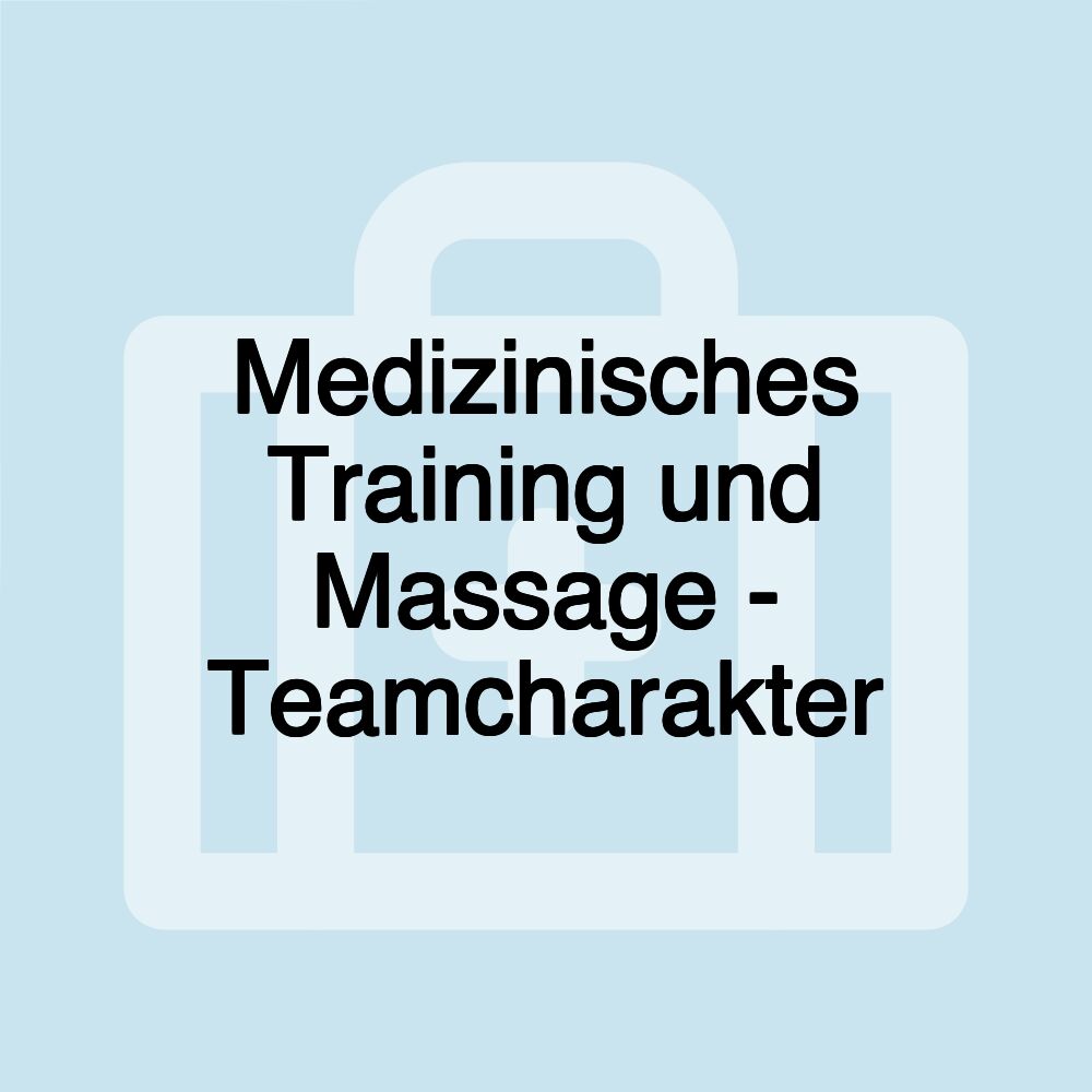 Medizinisches Training und Massage - Teamcharakter