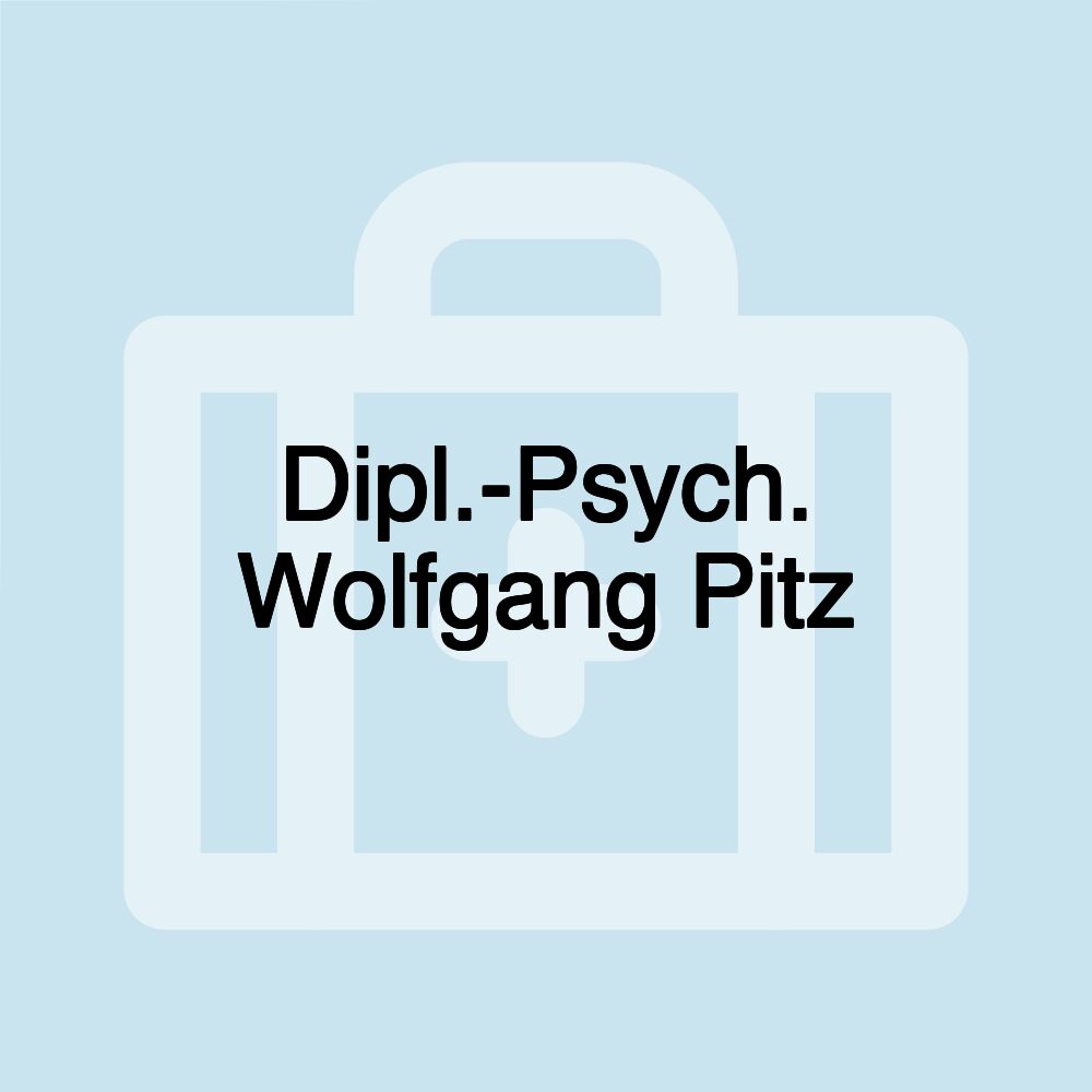 Dipl.-Psych. Wolfgang Pitz