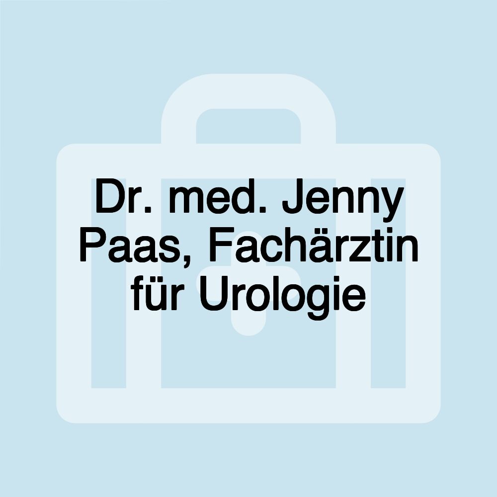 Dr. med. Jenny Paas, Fachärztin für Urologie