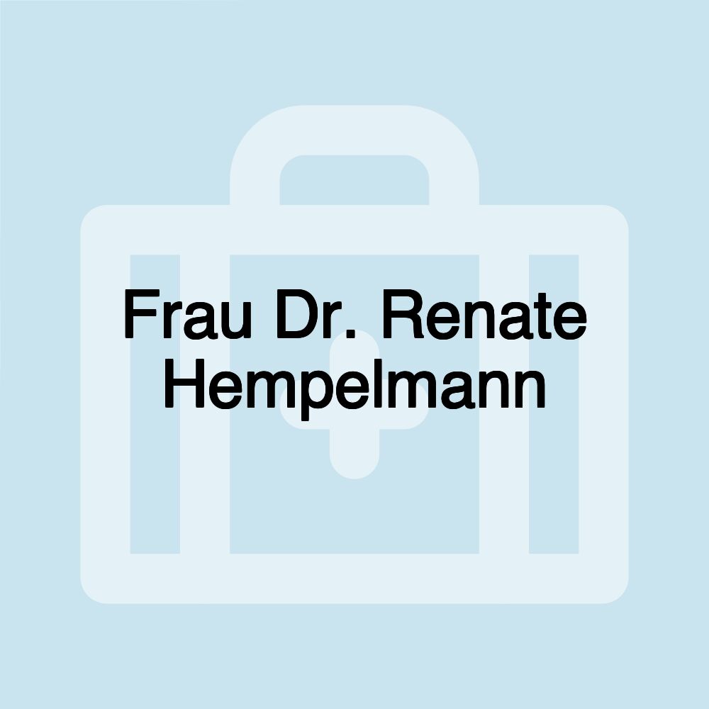 Frau Dr. Renate Hempelmann