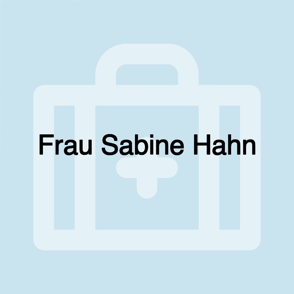 Frau Sabine Hahn