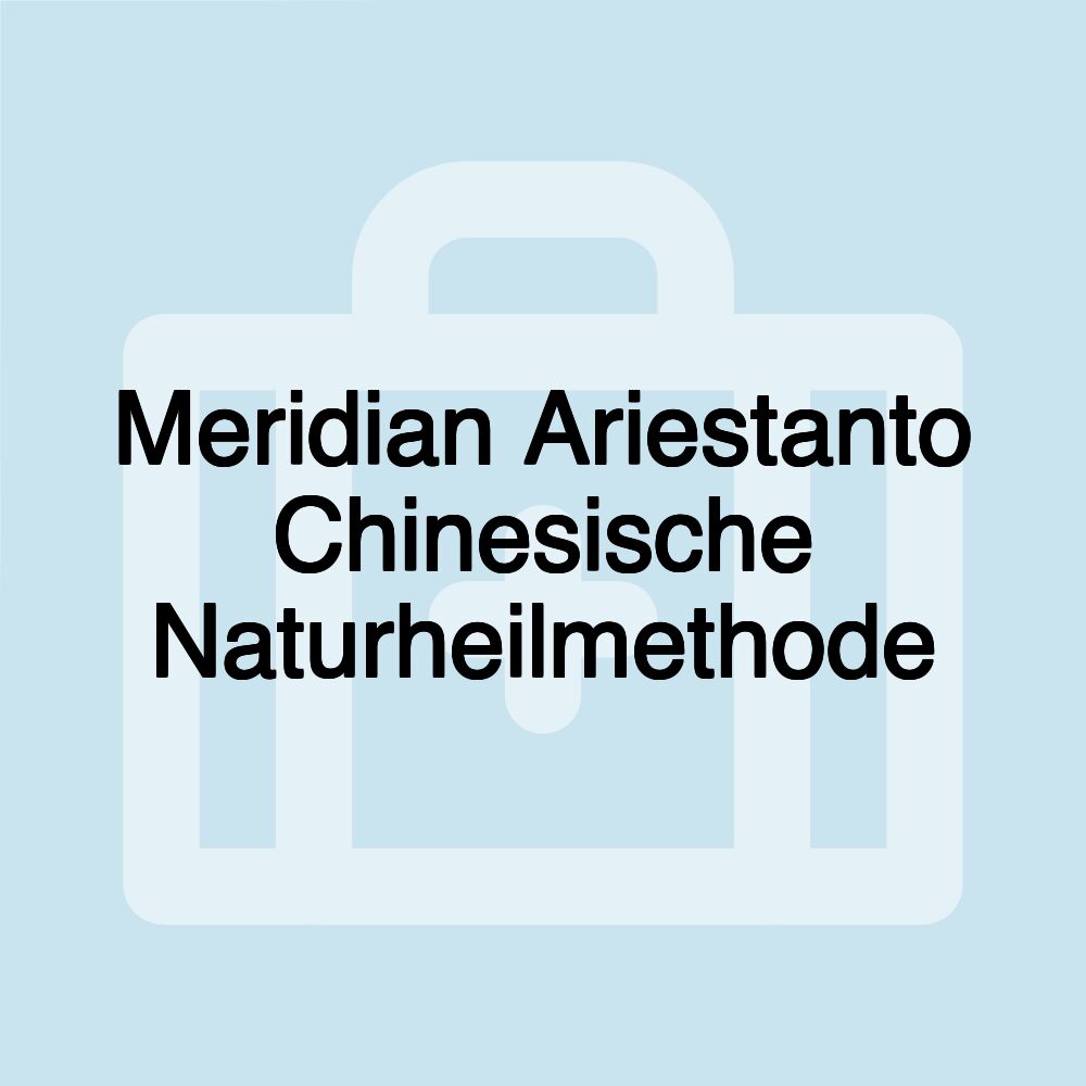 Meridian Ariestanto Chinesische Naturheilmethode