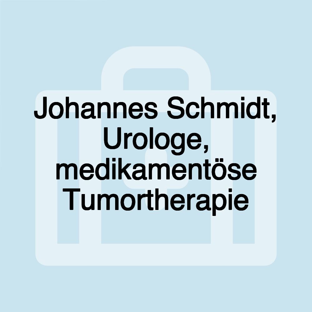 Johannes Schmidt, Urologe, medikamentöse Tumortherapie