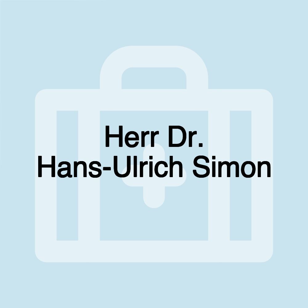 Herr Dr. Hans-Ulrich Simon