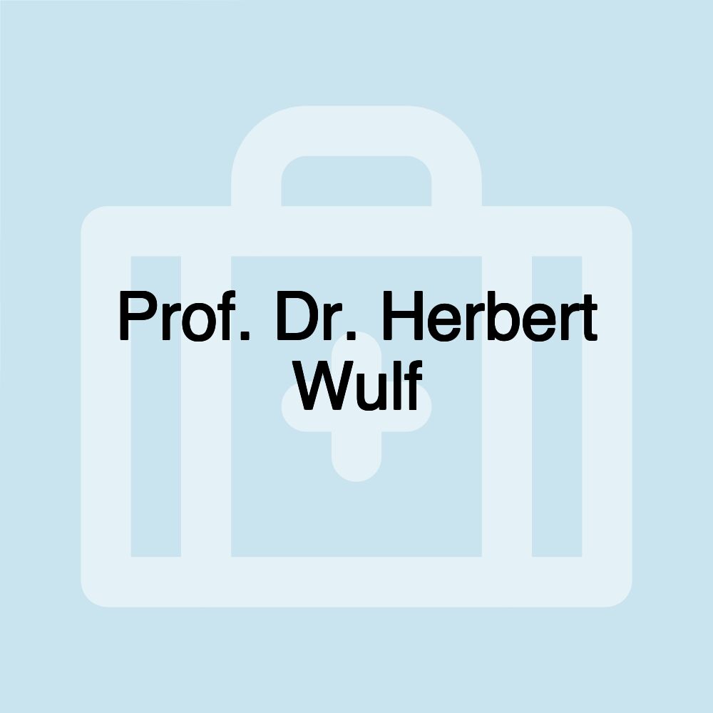 Prof. Dr. Herbert Wulf