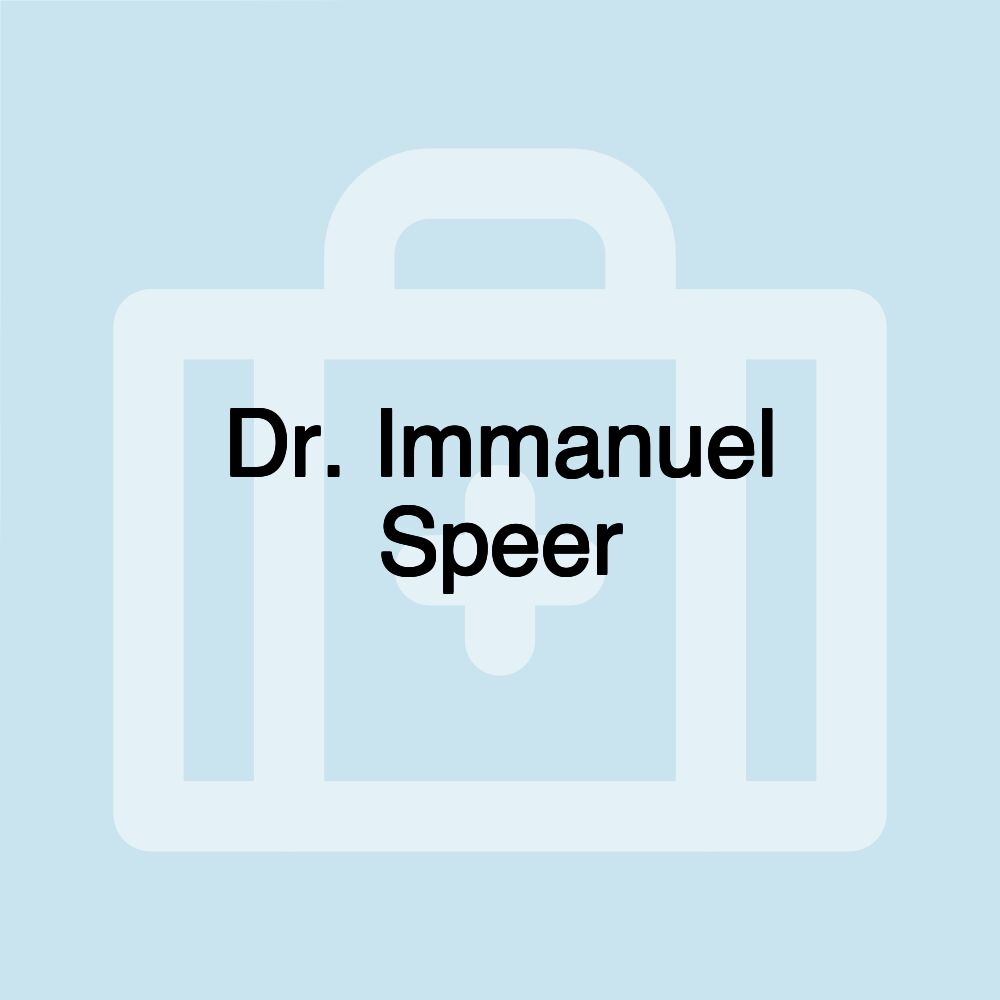 Dr. Immanuel Speer