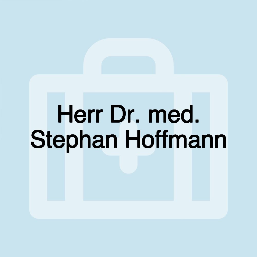 Herr Dr. med. Stephan Hoffmann