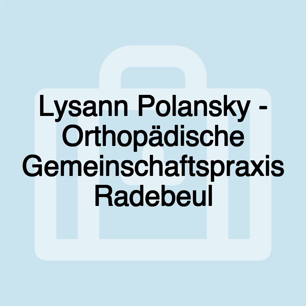 Lysann Polansky - Orthopädische Gemeinschaftspraxis Radebeul