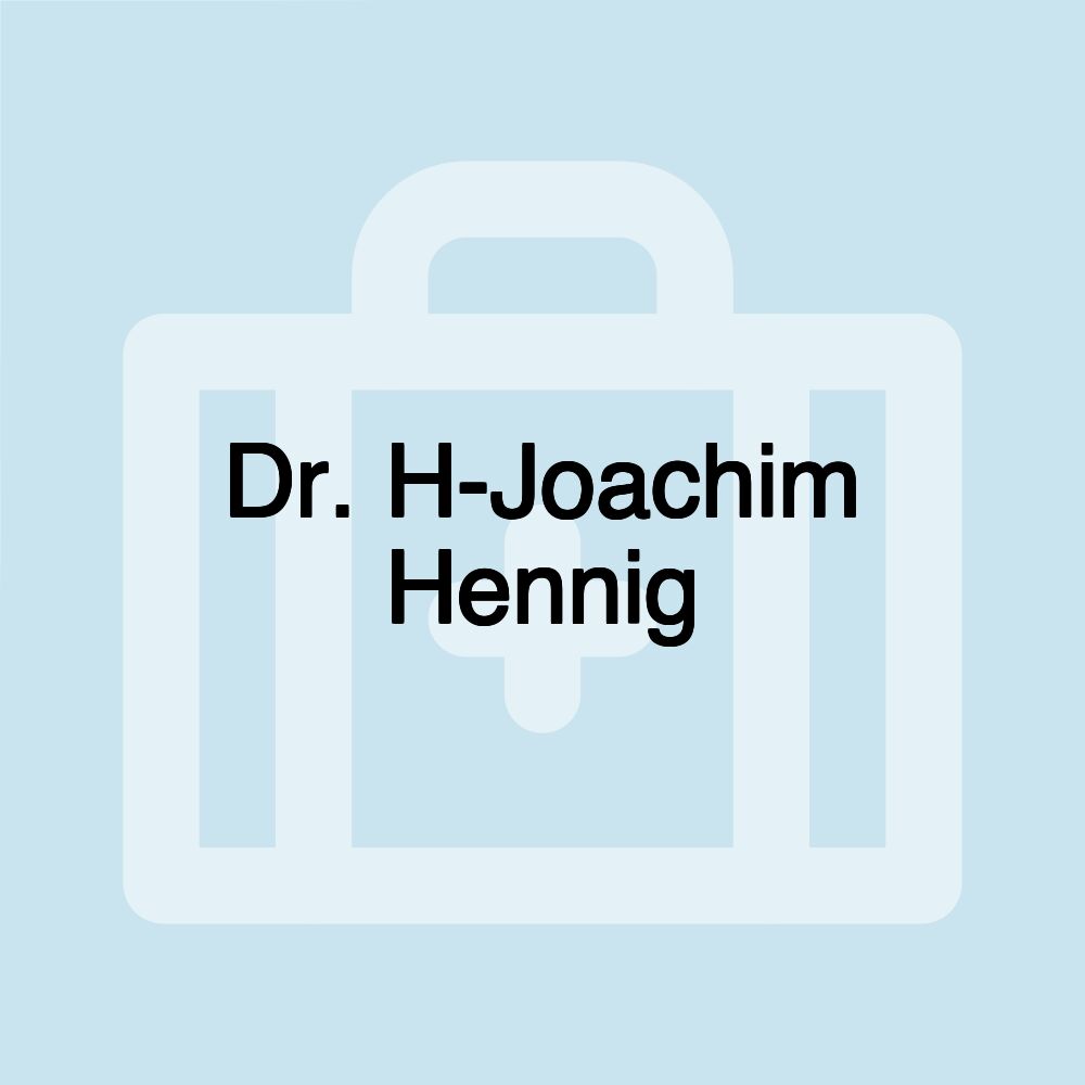 Dr. H-Joachim Hennig