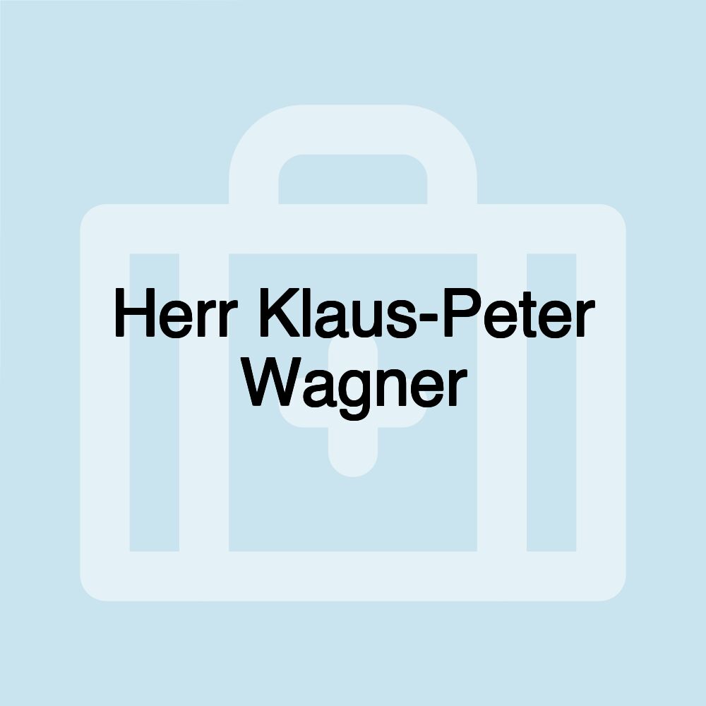 Herr Klaus-Peter Wagner