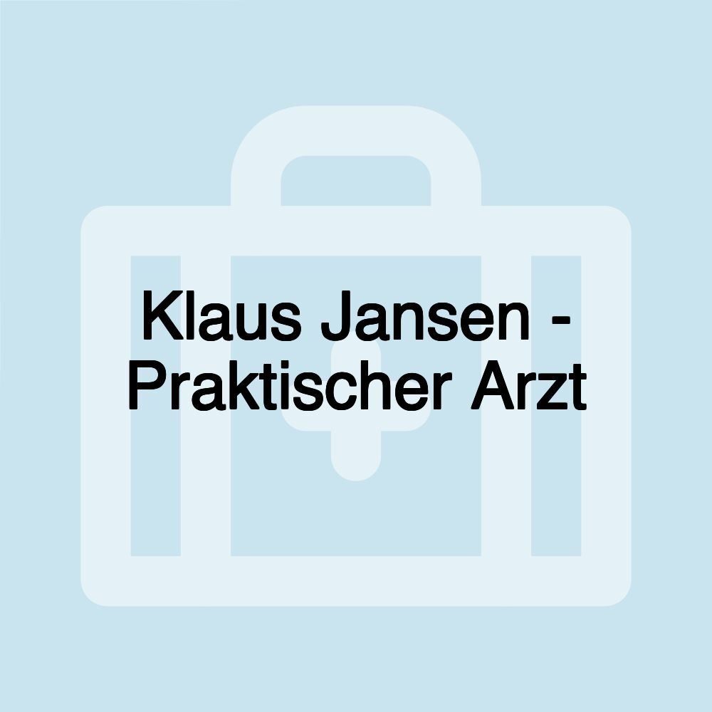 Klaus Jansen - Praktischer Arzt