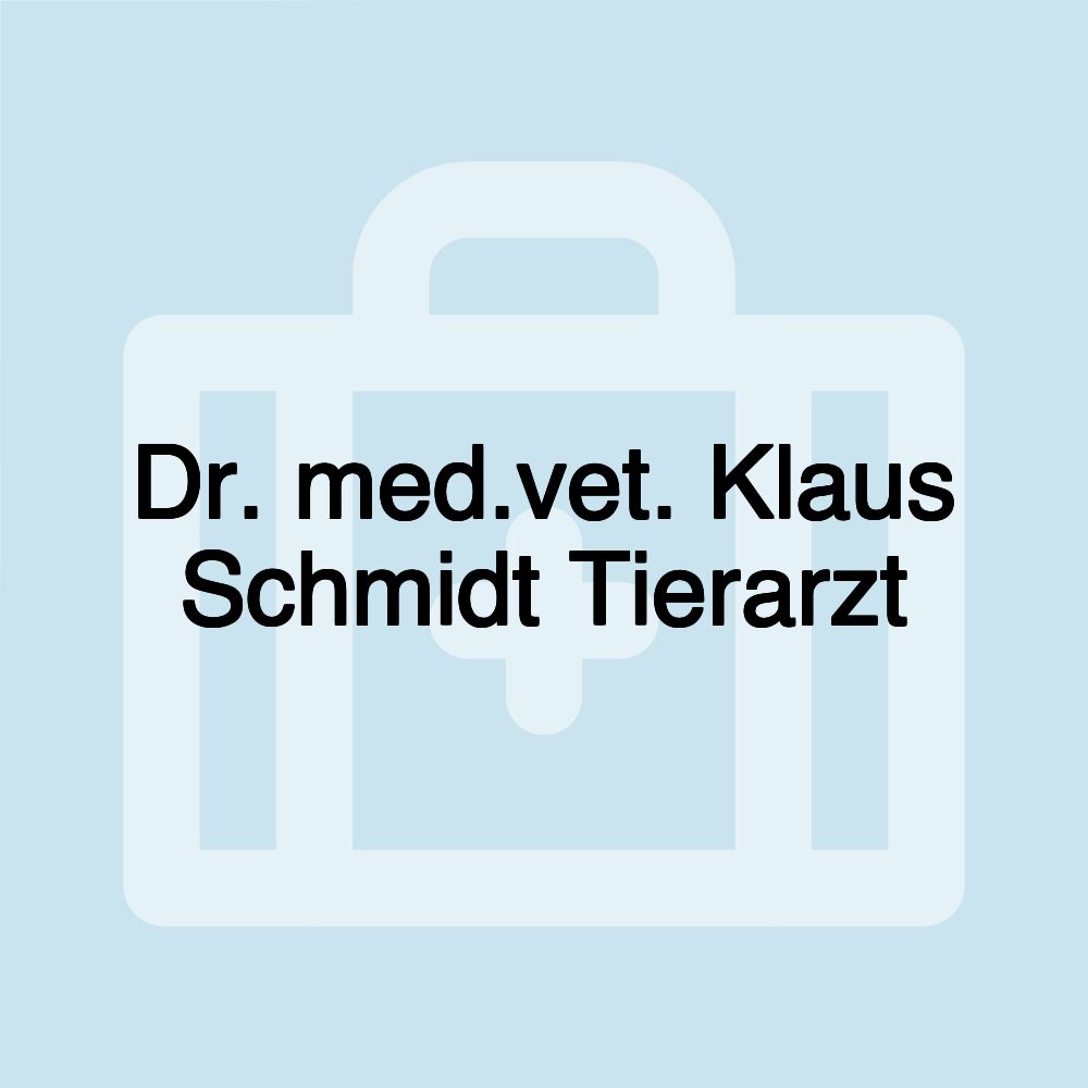 Dr. med.vet. Klaus Schmidt Tierarzt