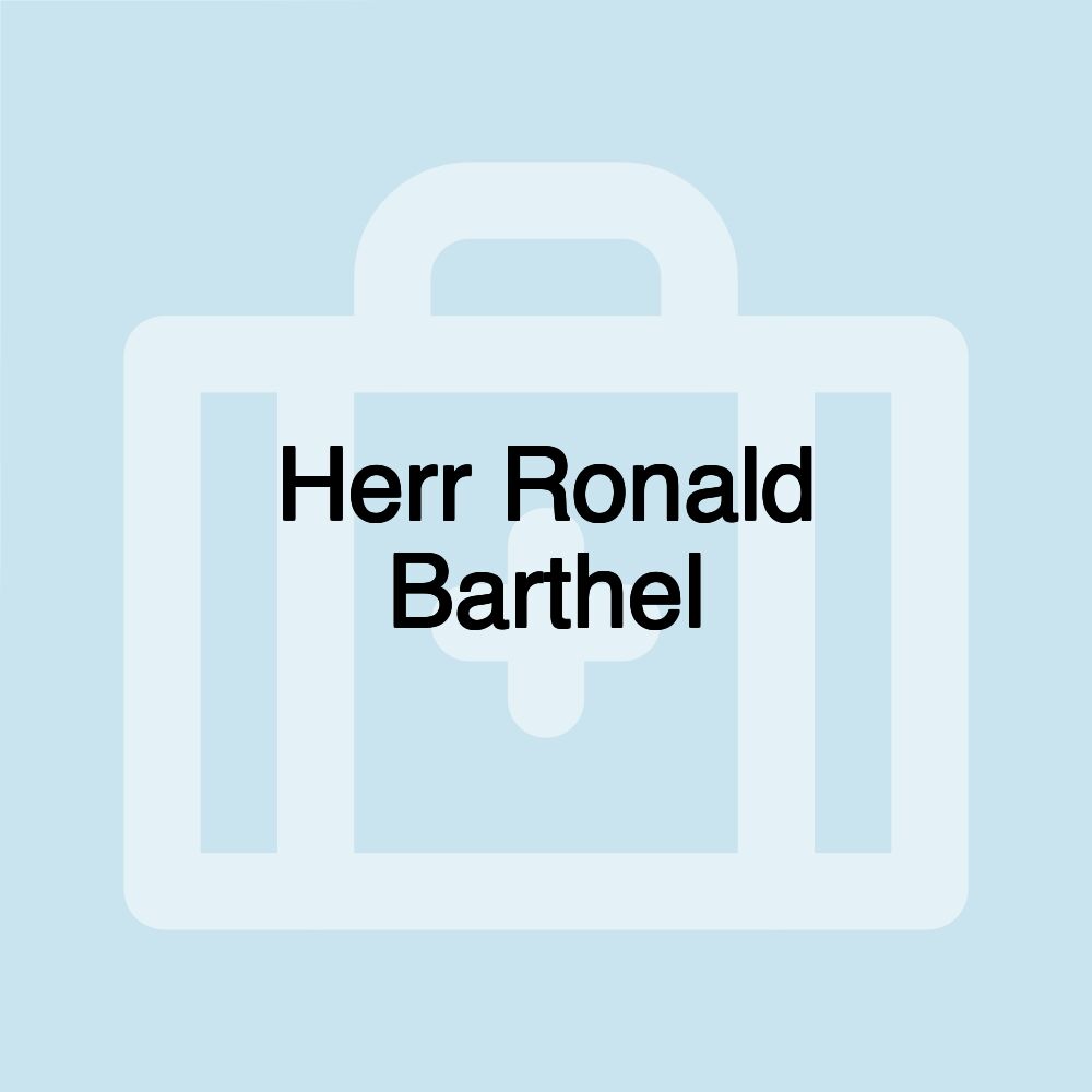 Herr Ronald Barthel