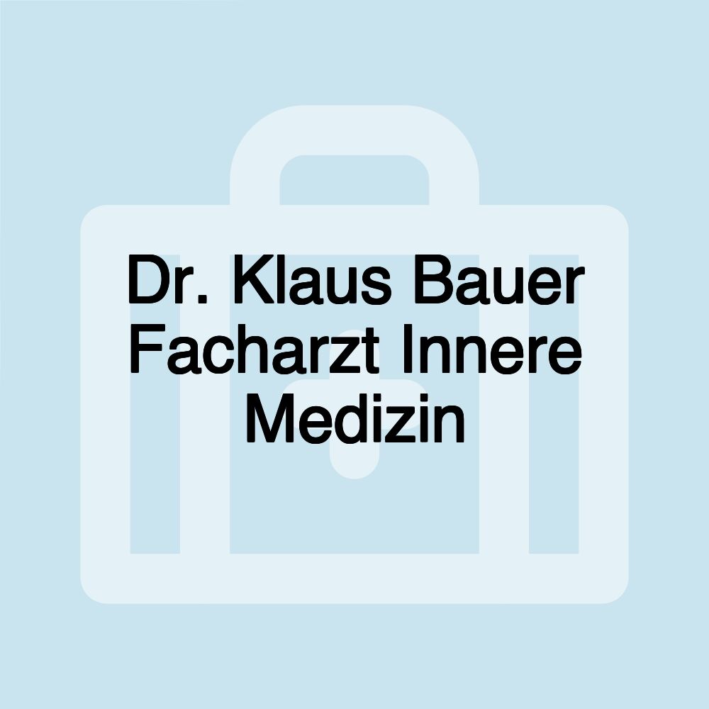 Dr. Klaus Bauer Facharzt Innere Medizin