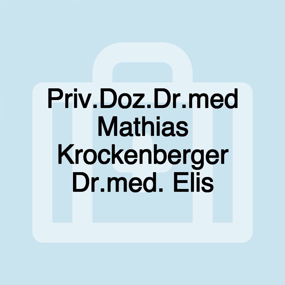 Priv.Doz.Dr.med Mathias Krockenberger Dr.med. Elis