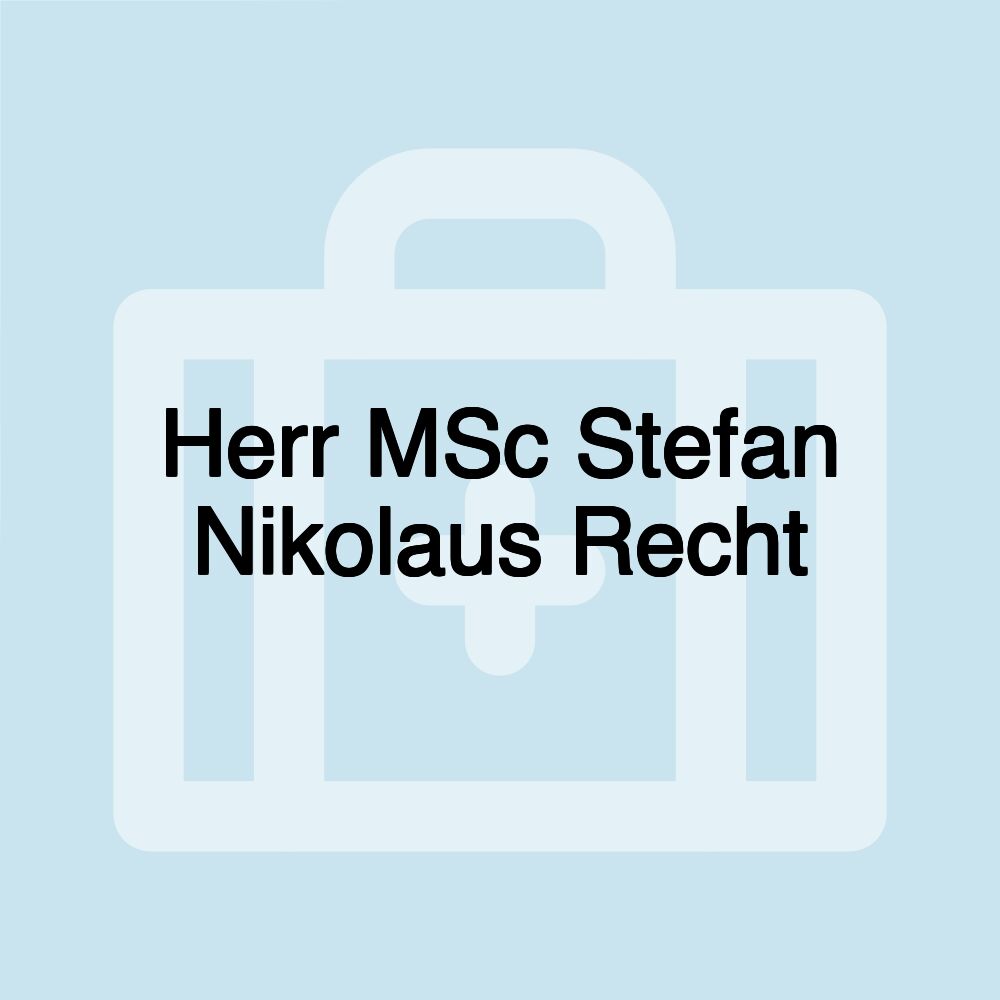 Herr MSc Stefan Nikolaus Recht