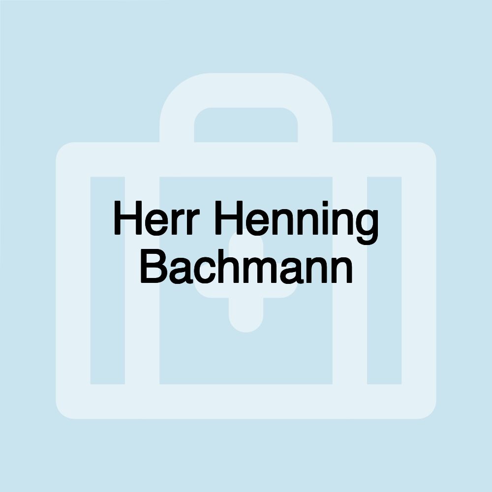 Herr Henning Bachmann