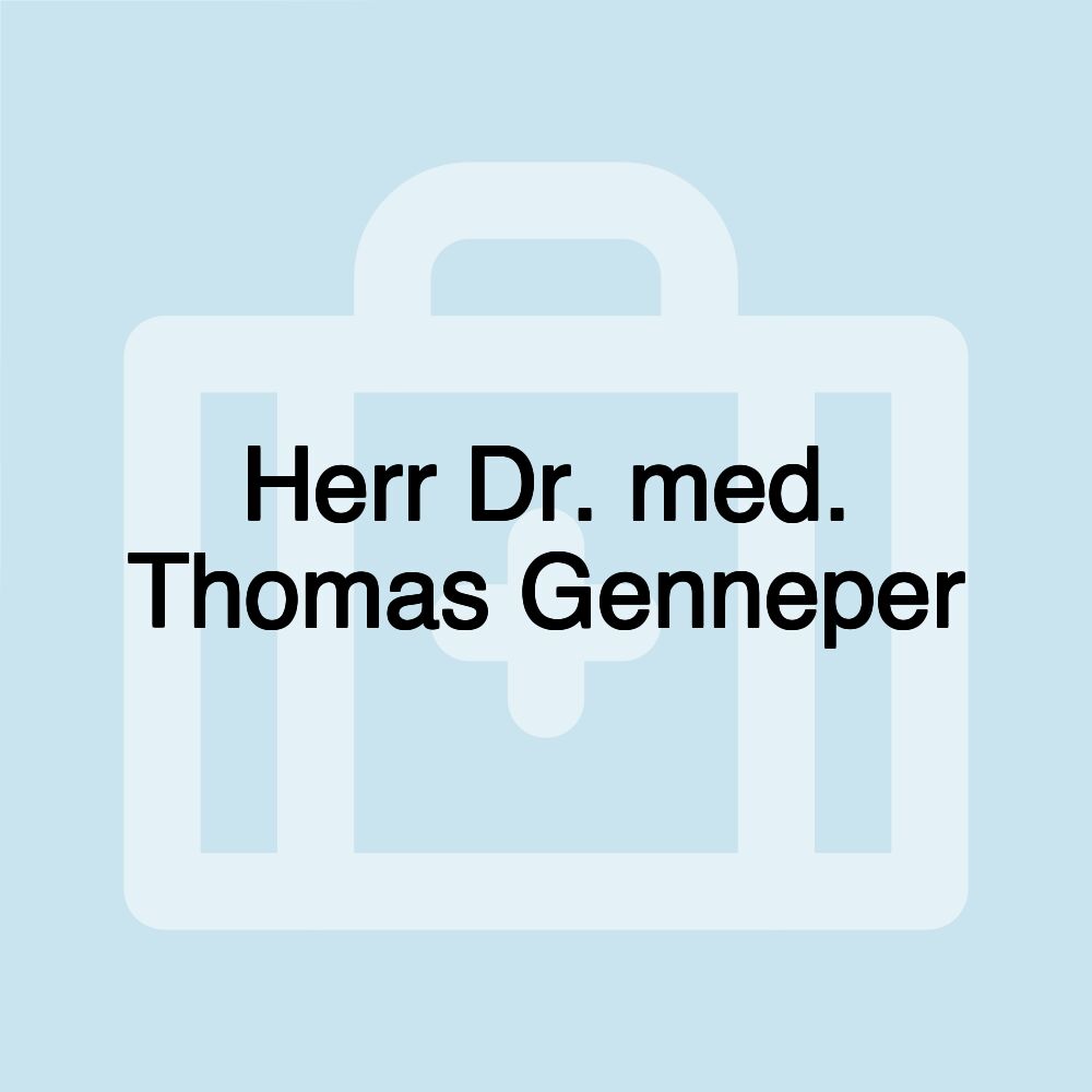 Herr Dr. med. Thomas Genneper