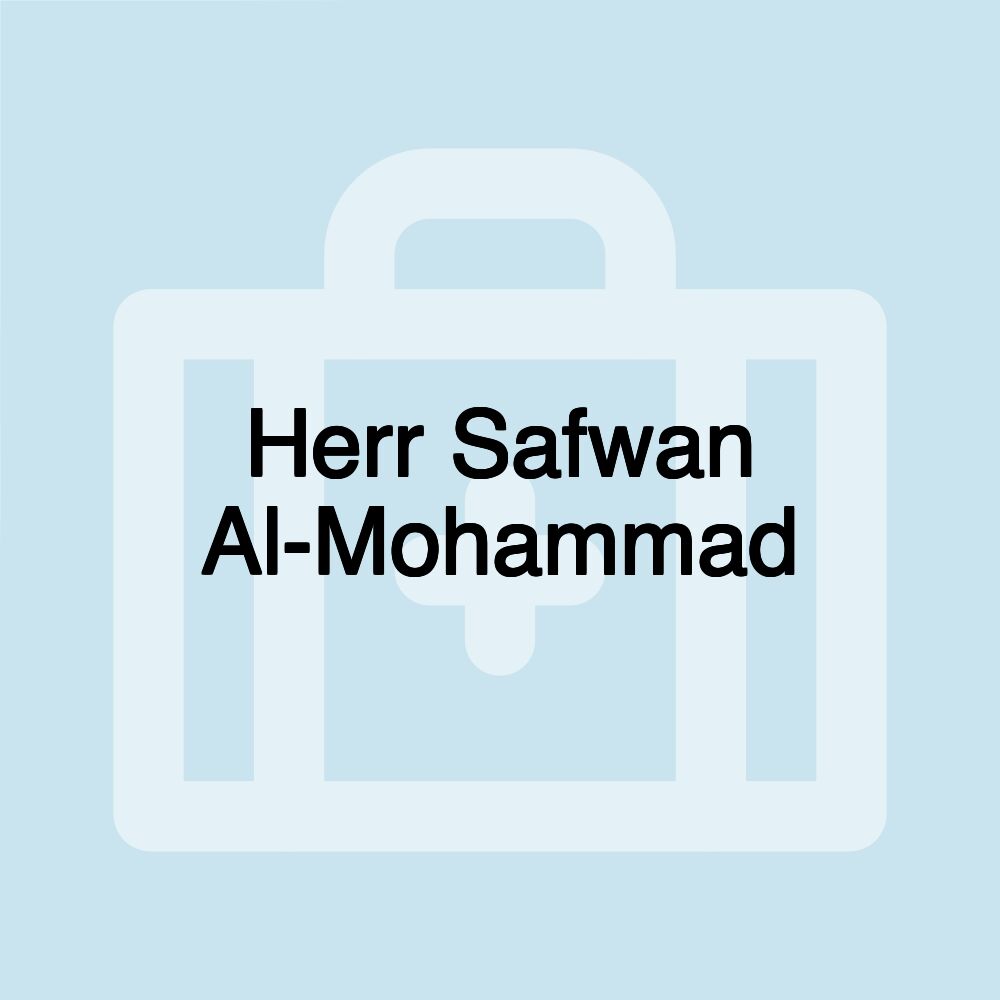 Herr Safwan Al-Mohammad