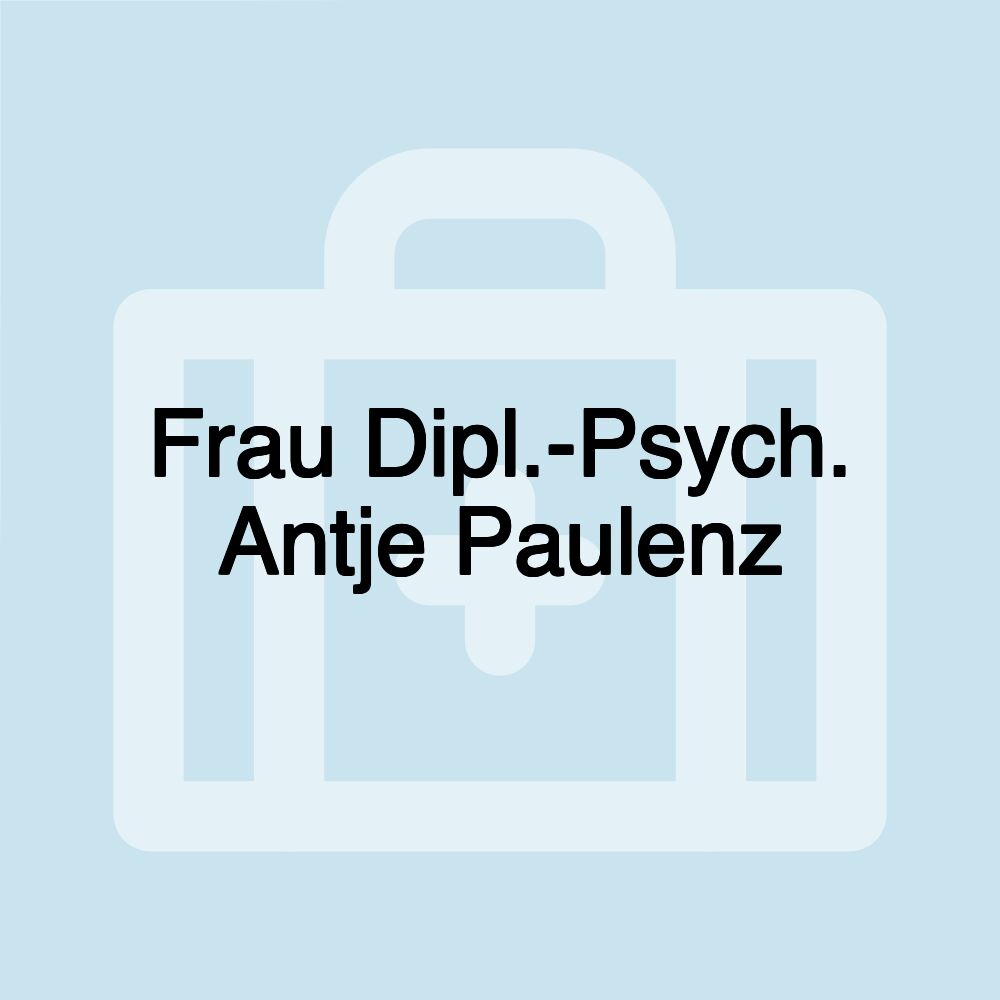 Frau Dipl.-Psych. Antje Paulenz