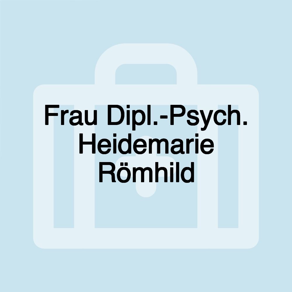 Frau Dipl.-Psych. Heidemarie Römhild