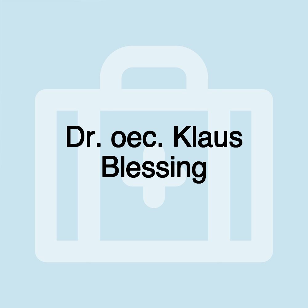 Dr. oec. Klaus Blessing