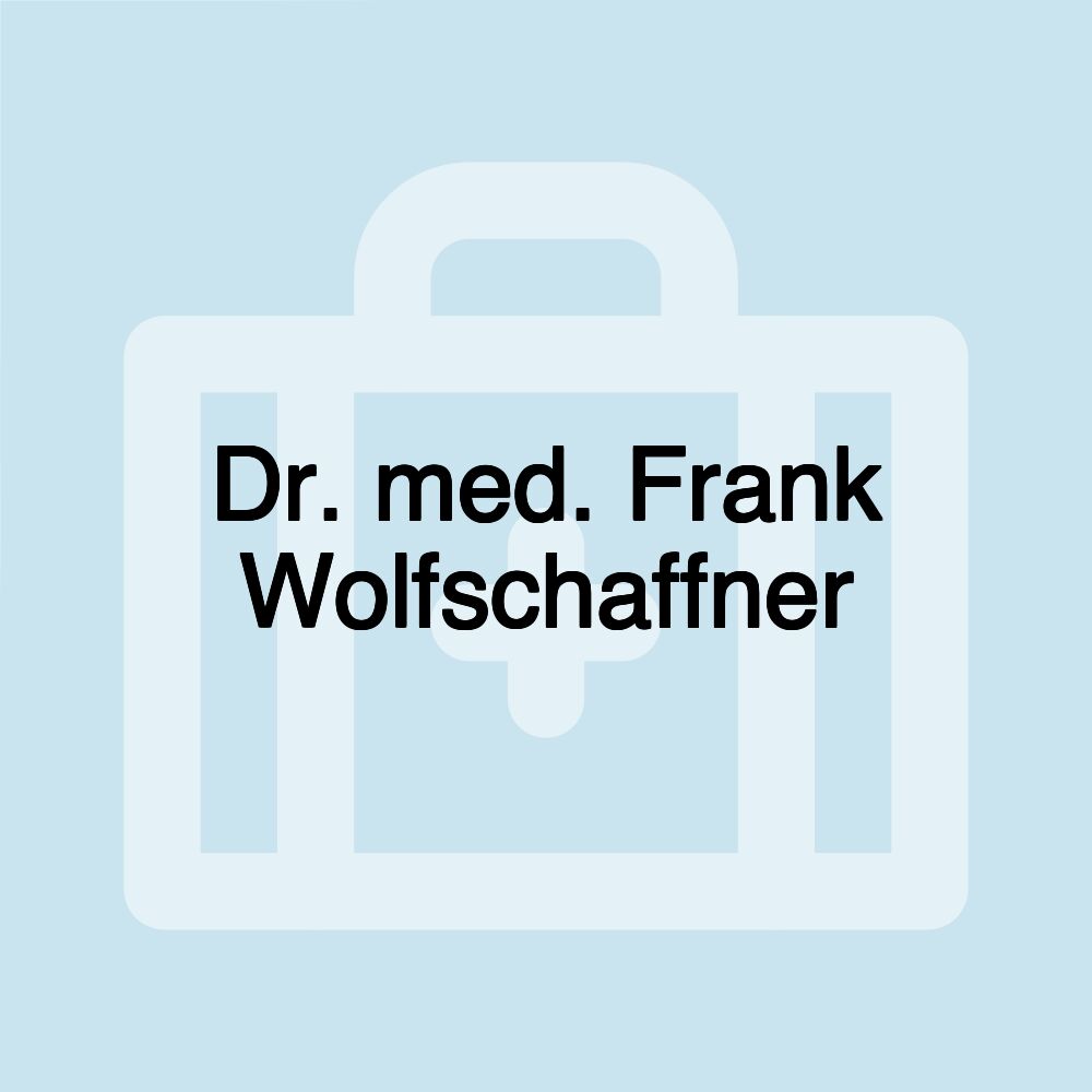 Dr. med. Frank Wolfschaffner