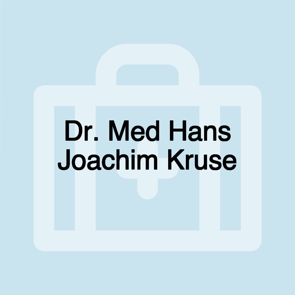 Dr. Med Hans Joachim Kruse