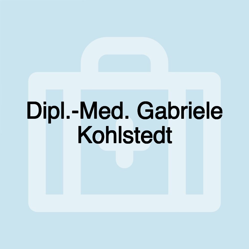 Dipl.-Med. Gabriele Kohlstedt