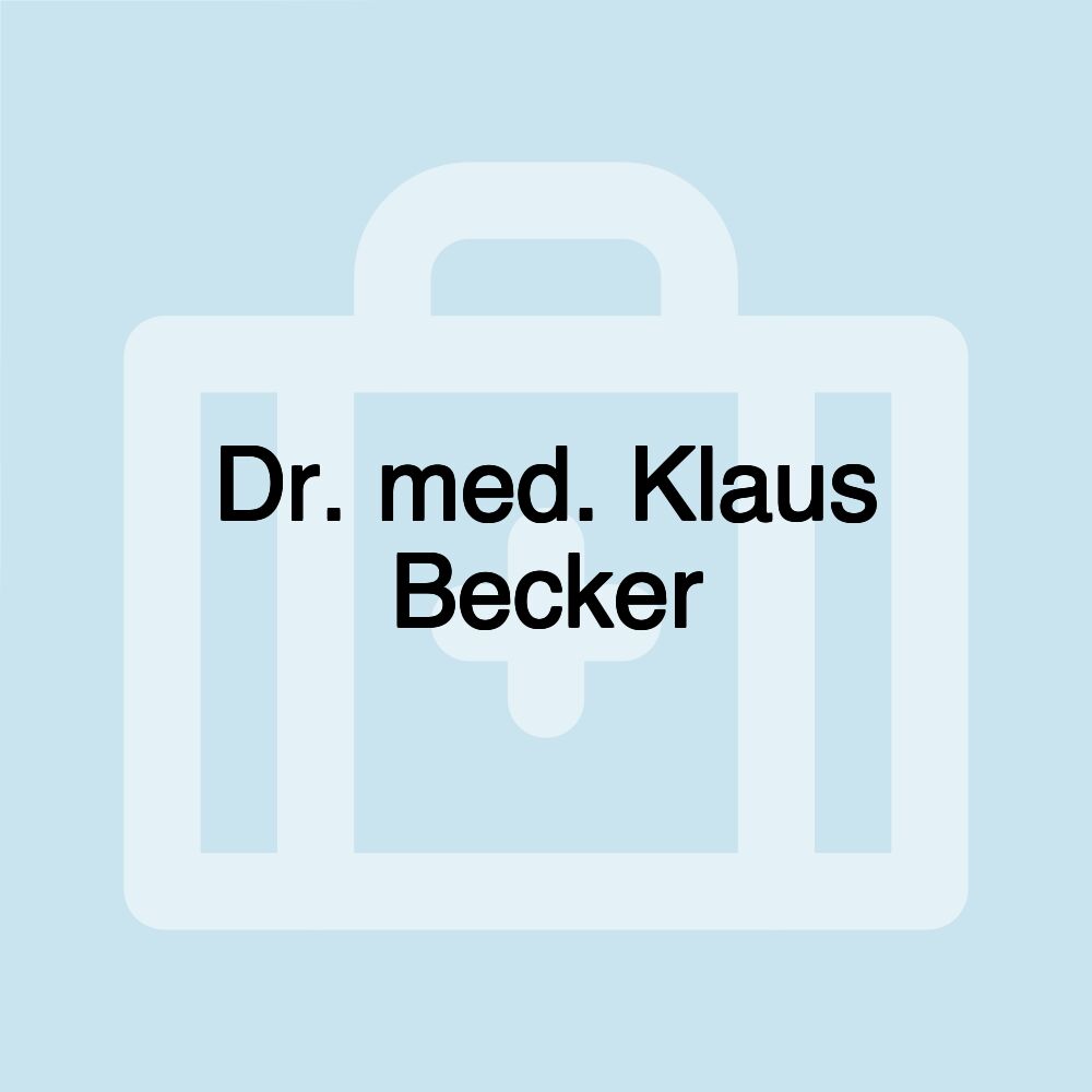 Dr. med. Klaus Becker