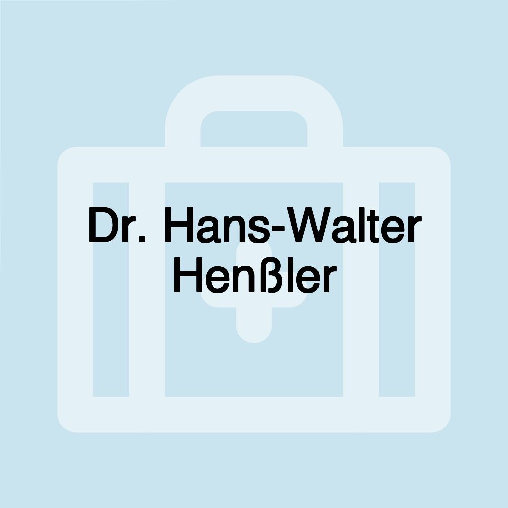 Dr. Hans-Walter Henßler