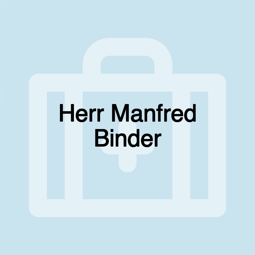 Herr Manfred Binder