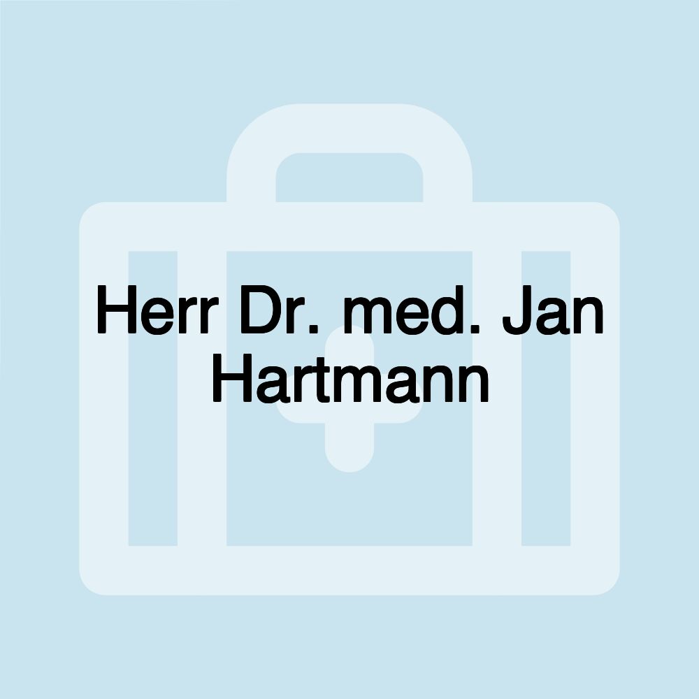 Herr Dr. med. Jan Hartmann